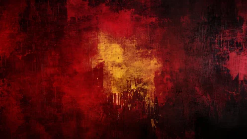 Fiery Abstract Grunge Texture with Red and Yellow Hues.