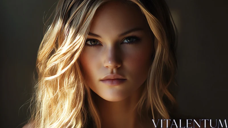 Directional rim lighting on hyper-detailed female portrait.