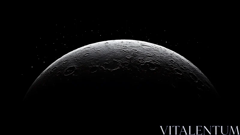 Lunar terminator horizon with cratered surface detail.