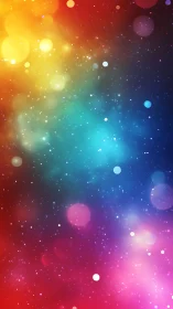 Chromatic stardust drifts through a neon-splashed cosmos