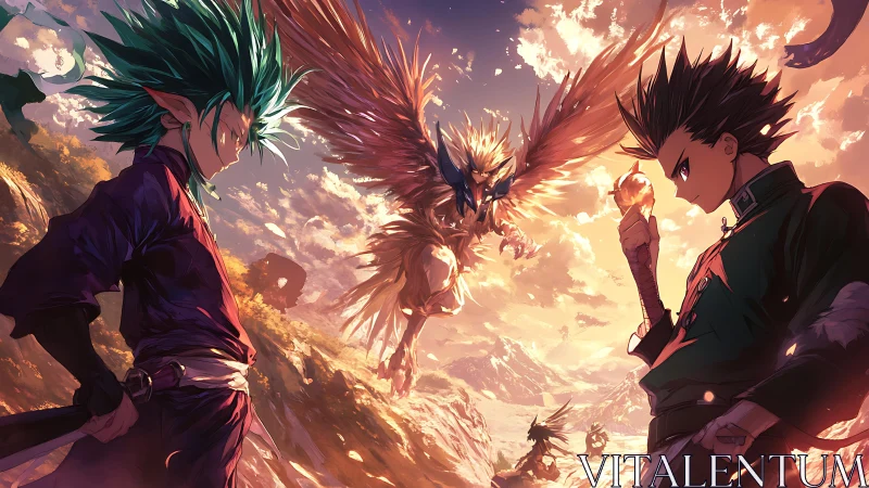 Rivals beneath a blazing sky meet a legendary firewinged beast.