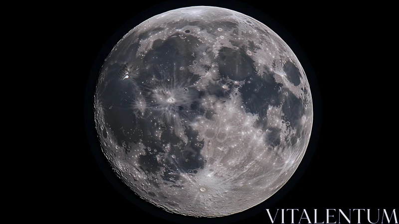 Full lunar disc shows cratered surface in high resolution