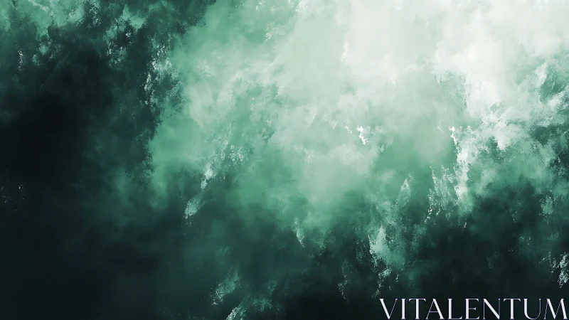 Emerald green abstract cloudlike texture background.