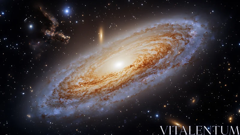 Spiral galaxy core glowing within dense star field.