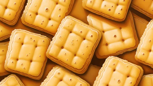 Golden Wafer Cookies Dance in Sunlit Abundance