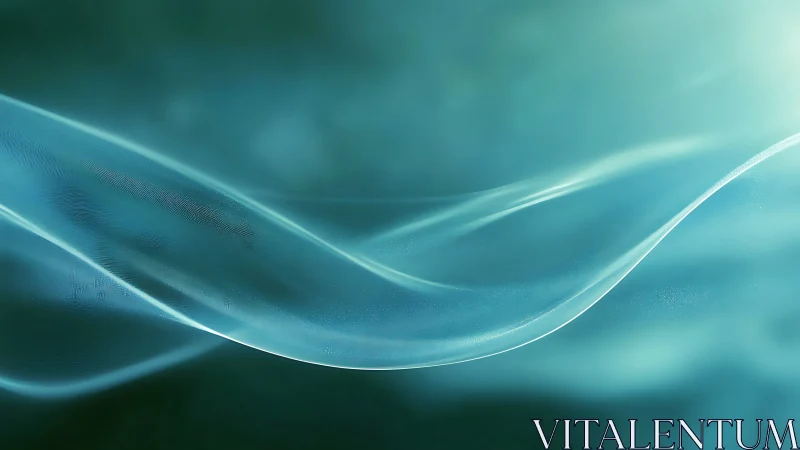 Gentle teal waves drift softly across a calm glowing space