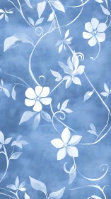 Soft blue floral vines drifting across a dreamy sky.