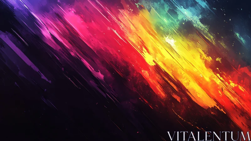 Vibrant Abstract Streaks in Neon Colors Digital Painting.