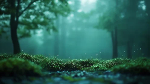 Enchanted Forest in Soft Mist and Gentle Light.