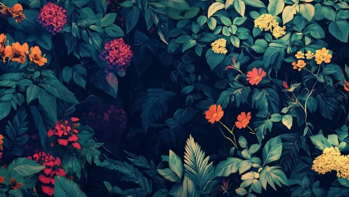 Midnight Bloom Cascade: A Velvet Garden Symphony.