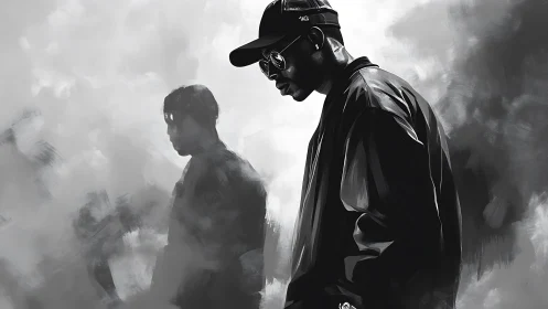 Moody street portraits invite quiet reflection in soft grayscale