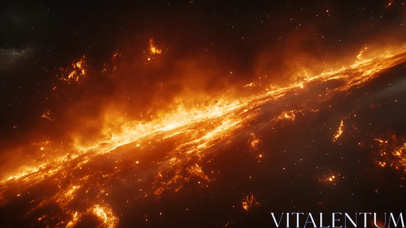 Cosmic Fireball: A Celestial Dance of Light and Energy.