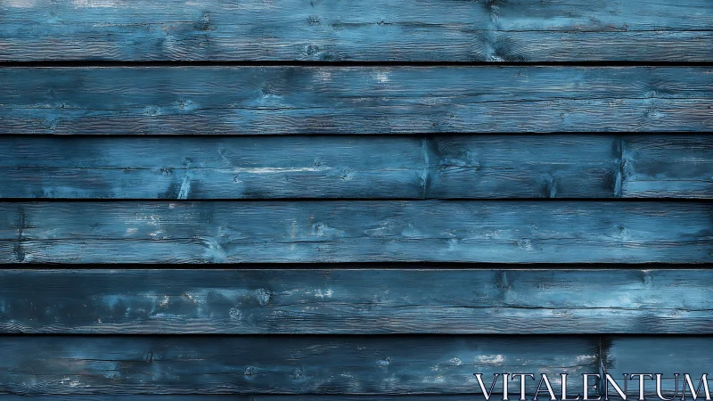 Weathered blue wooden planks form rustic horizontal siding.