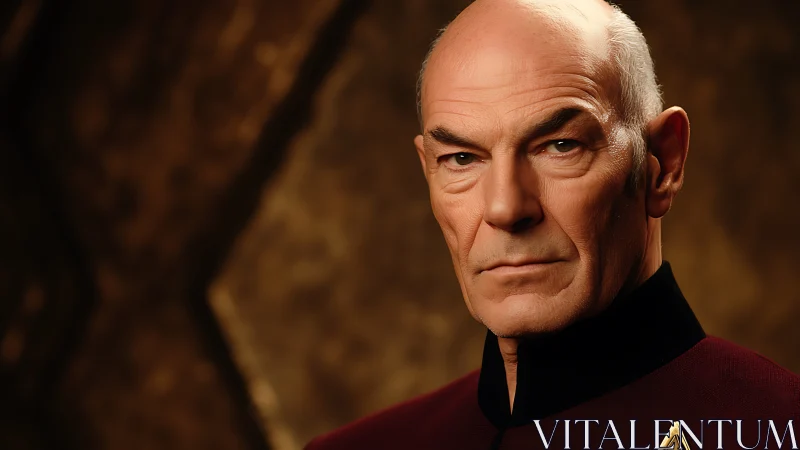 Stern starship commander studies tomorrow’s unseen horizon