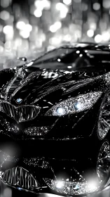 Luxury BMW concept car gleams under cinematic city lights.