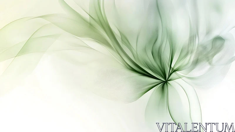 Whispering green currents swirl into a translucent bloom.