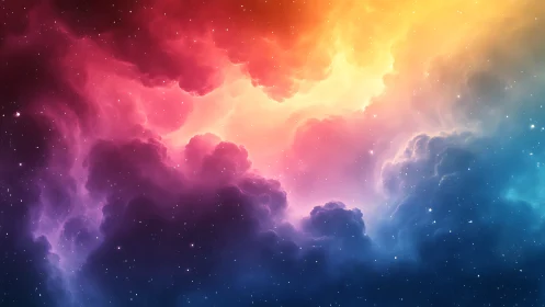 Colorful nebula cloudscape in deep outer space artwork.