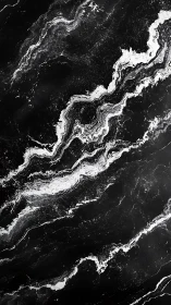 Marble galaxies drift as frozen waves across midnight stone