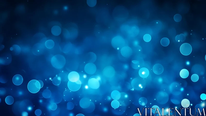Abstract blue bokeh light background with soft glowing circles.