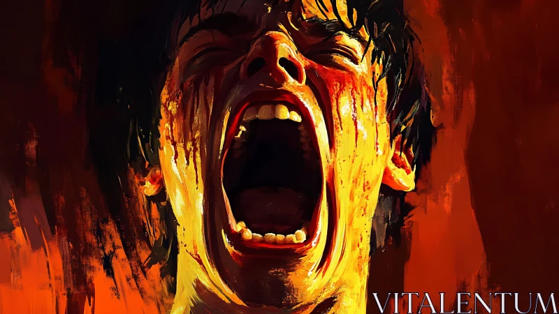 Raw emotion erupts in a powerful scream of fiery color