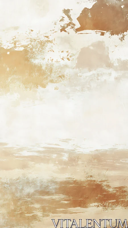 Vertical abstract wash in warm neutral earth pigments.