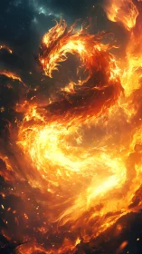 Solar serpent curls through midnight skies and hisses light