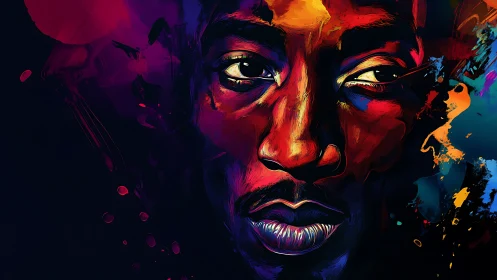 Colorstorm memory drifts across a neon-splashed portrait