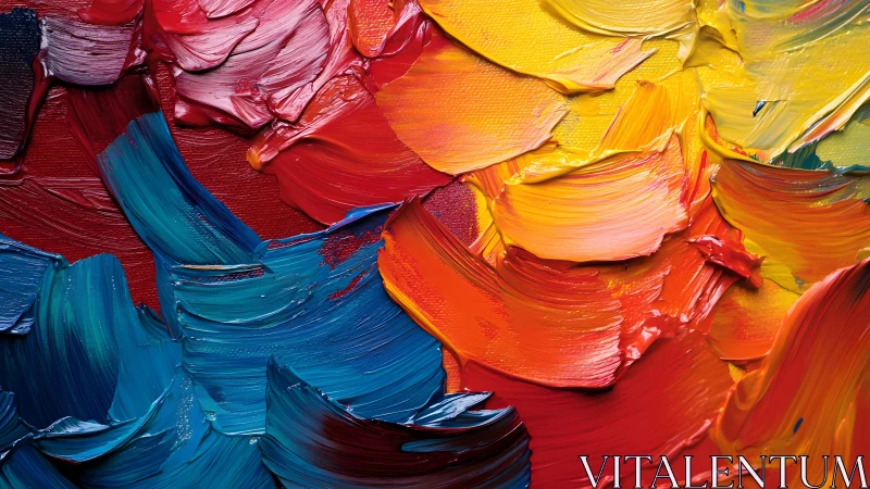 Vibrant Abstract Oil Paint Texture with Bold Color Strokes.