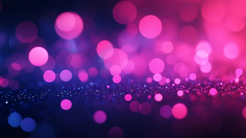 Abstract bokeh lights in vibrant pink and purple tones, digital style.