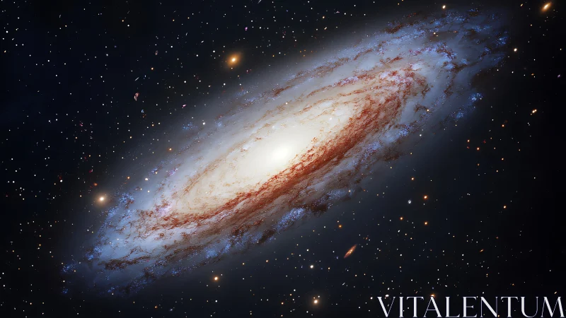 Spiral galaxy swirls like a luminous storm in silent space