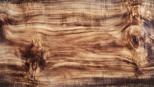 Rich wooden surface showcases swirling grain patterns.