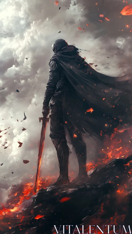 Volcanic warblade sentinel in ember-saturated updraft field.