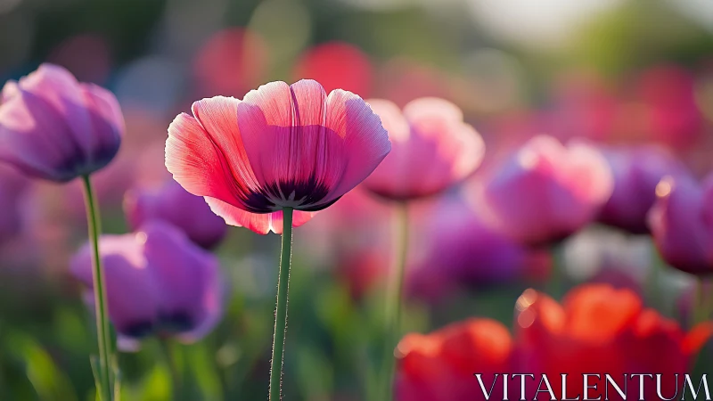 Radiant Poppy Blooms in a Garden of Dreams.