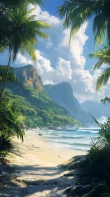 Tropical Paradise: Where Mountains Meet Sandy Shores.