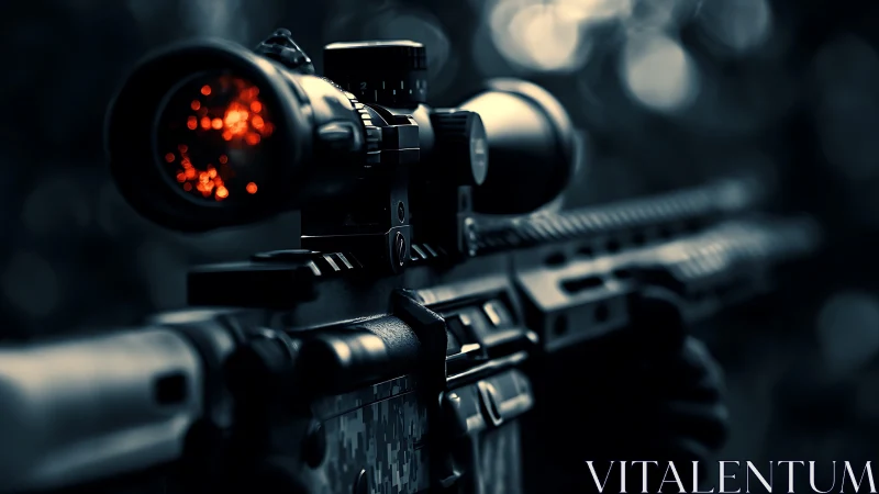 Crimson optics ignite tactical precision through darkness.