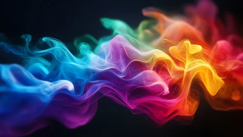 Chromatic smoke pirouettes across a velvet digital cosmos