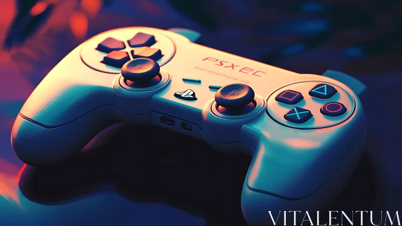 Glowing gaming controller with stunning neon lighting effects.