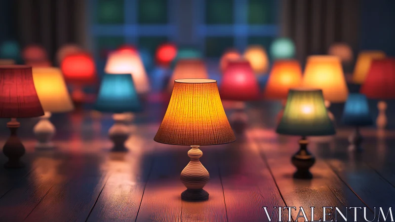 Glowing table lamps cast a cozy gathering of warm color