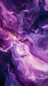 Velvet nebula swirls in dreamy violet and starlit gold.