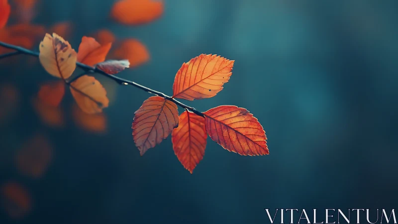 Soft autumn branch holding onto the season&rsquo;s last colors.