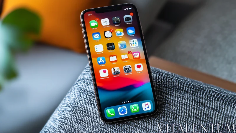 iPhone Home Screen: Vibrant Digital Ecosystem in Gradient Interface.