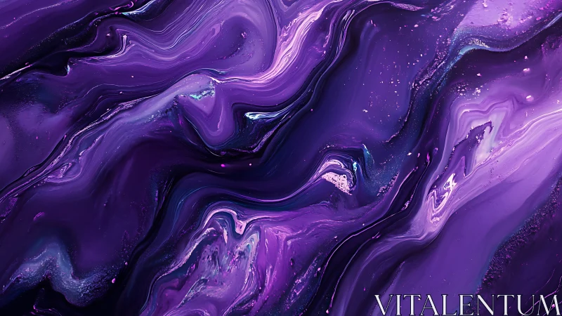 Violet liquid marble waves with flowing abstract motion.