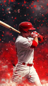 Dynamic baseball batter rendered in high-contrast digital art