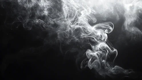White smoke drifts across dark background in soft plumes