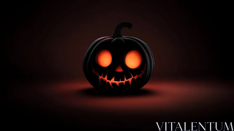 Midnight jack o’ lantern grins with fiery haunted glow.