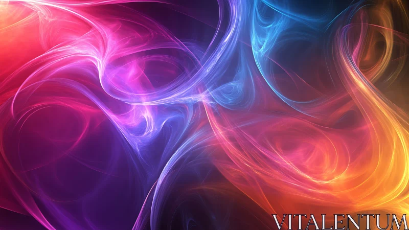 Neon energy swirls form vibrant flowing light ribbons.