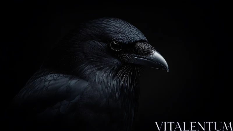 Striking Raven: A Portrait of Dark Elegance and Mystery