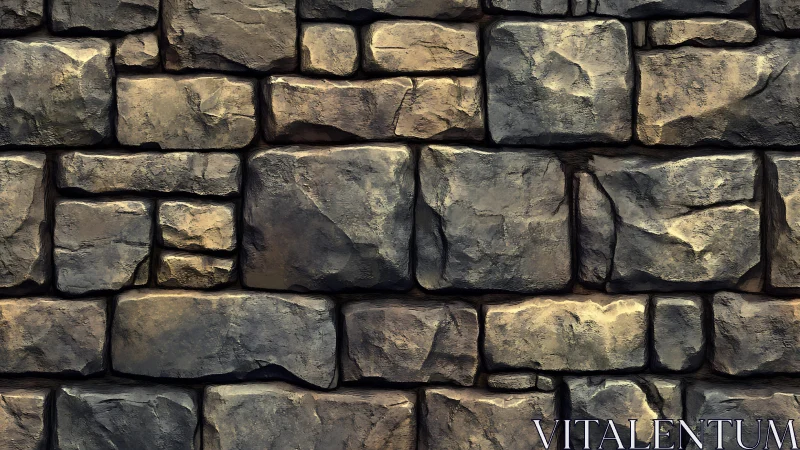 Procedurally lit stone brick wall with varied roughness mapping