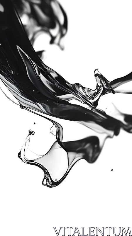 Liquid ink ribbon dancing across white silence.