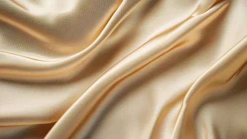 Elegant Waves of Cream and Gold Silk Flowing Together